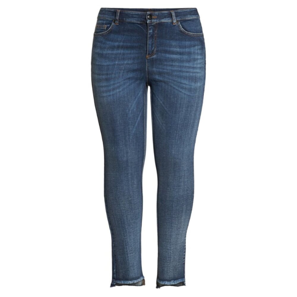 Ashley Graham x Marina Rinaldi NWT Idruro Skinny Step Hem Ski Blue Jeans Size 12